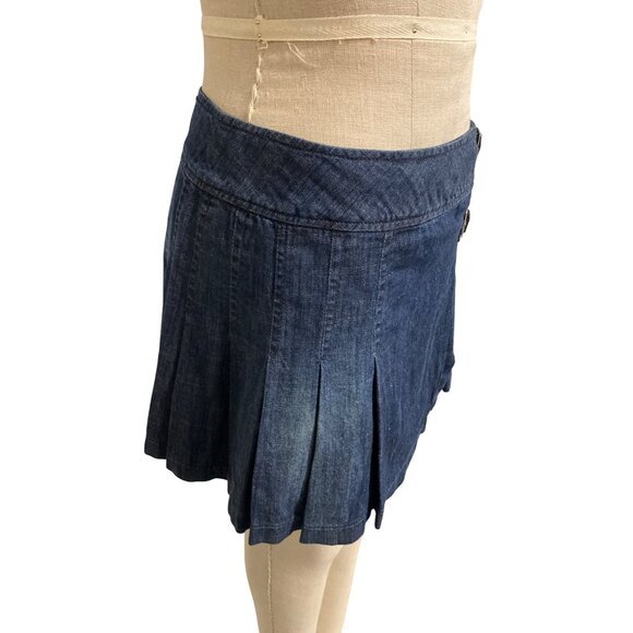 Vintage Y2K Miss Sixty Denim Pleated Mini Skirt With Buckle Details - Picture 4 of 9